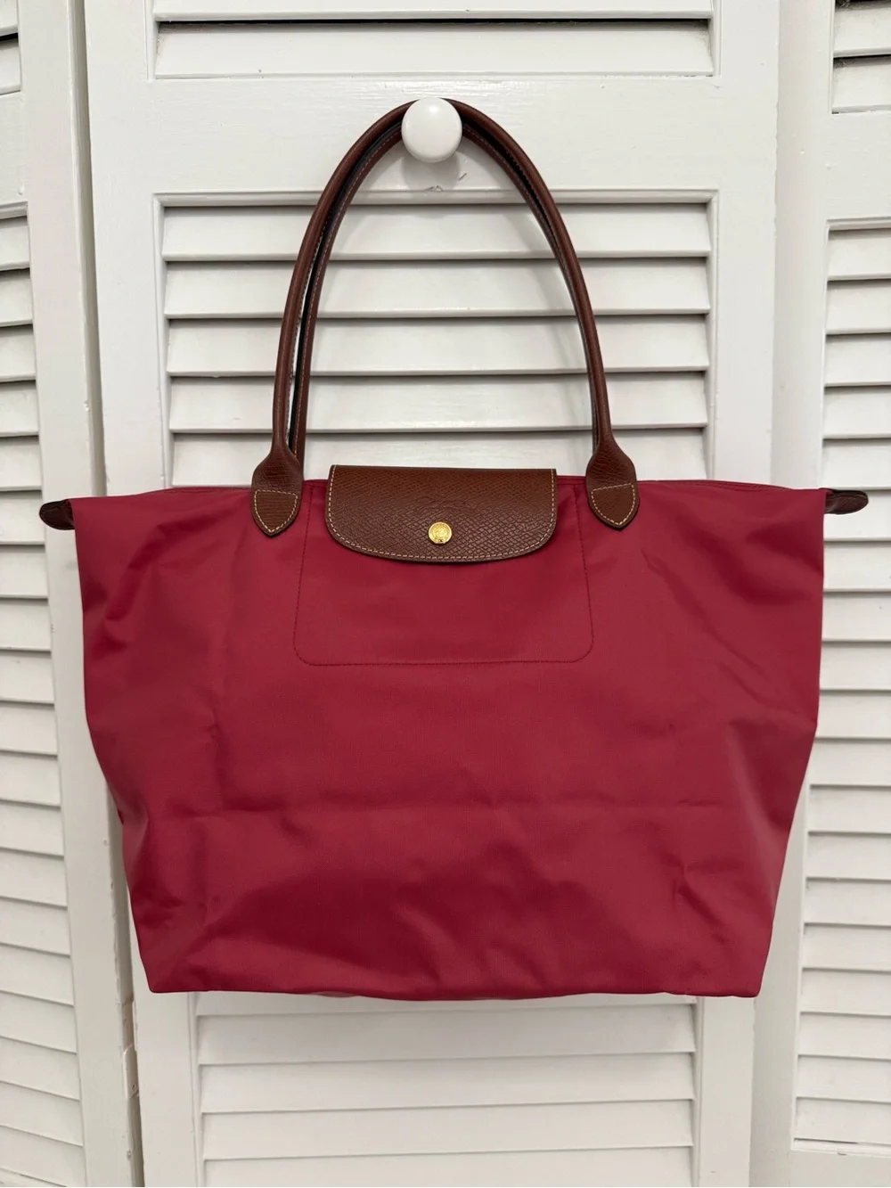 Longchamp Le Pliage Original Large Nylon Shoulder Tote Bag Fig - Picture 2 of 11